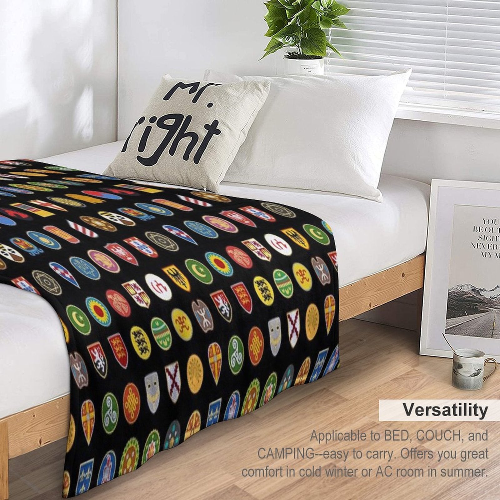 Civilizations Emblems Shrink-resistant Throw Blanket