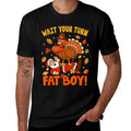 Wait Your Turn Funny Thanksgiving Day Turkey Santa Christmas  Polyester Blend T-Shirt