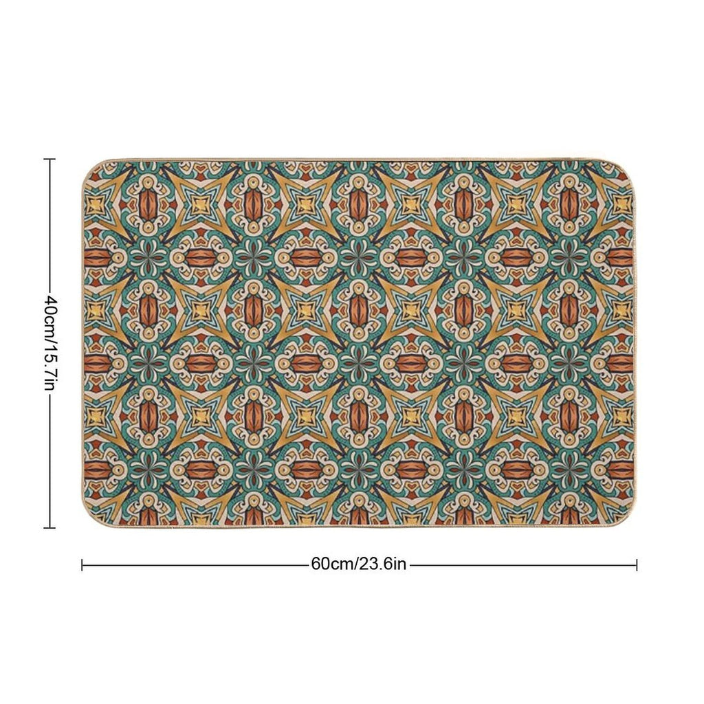 Aztec Art Tile Mexican Textiles Pattern  Stain-Proof Bath Mat