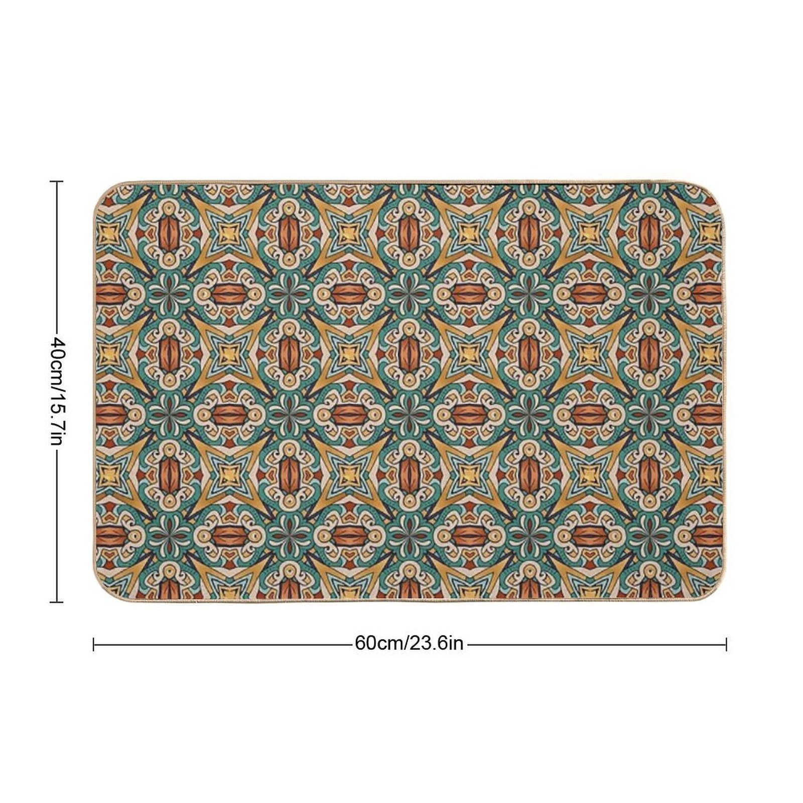 Aztec Art Tile Mexican Textiles Pattern  Stain-Proof Bath Mat