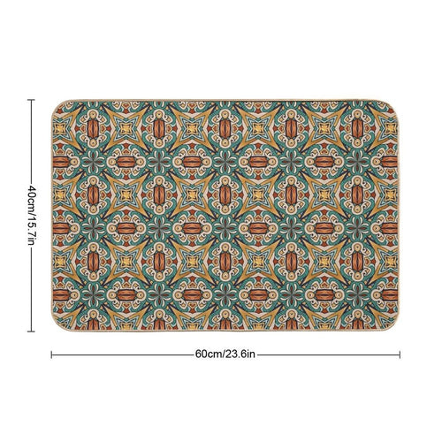 Aztec Art Tile Mexican Textiles Pattern  Stain-Proof Bath Mat