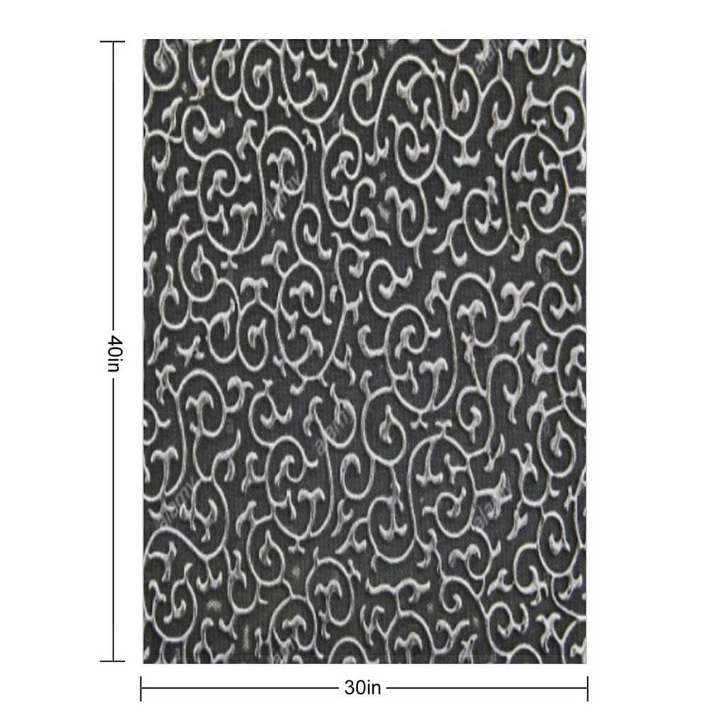 Fabric Design with Black Background Sustainable Throw Blanket
