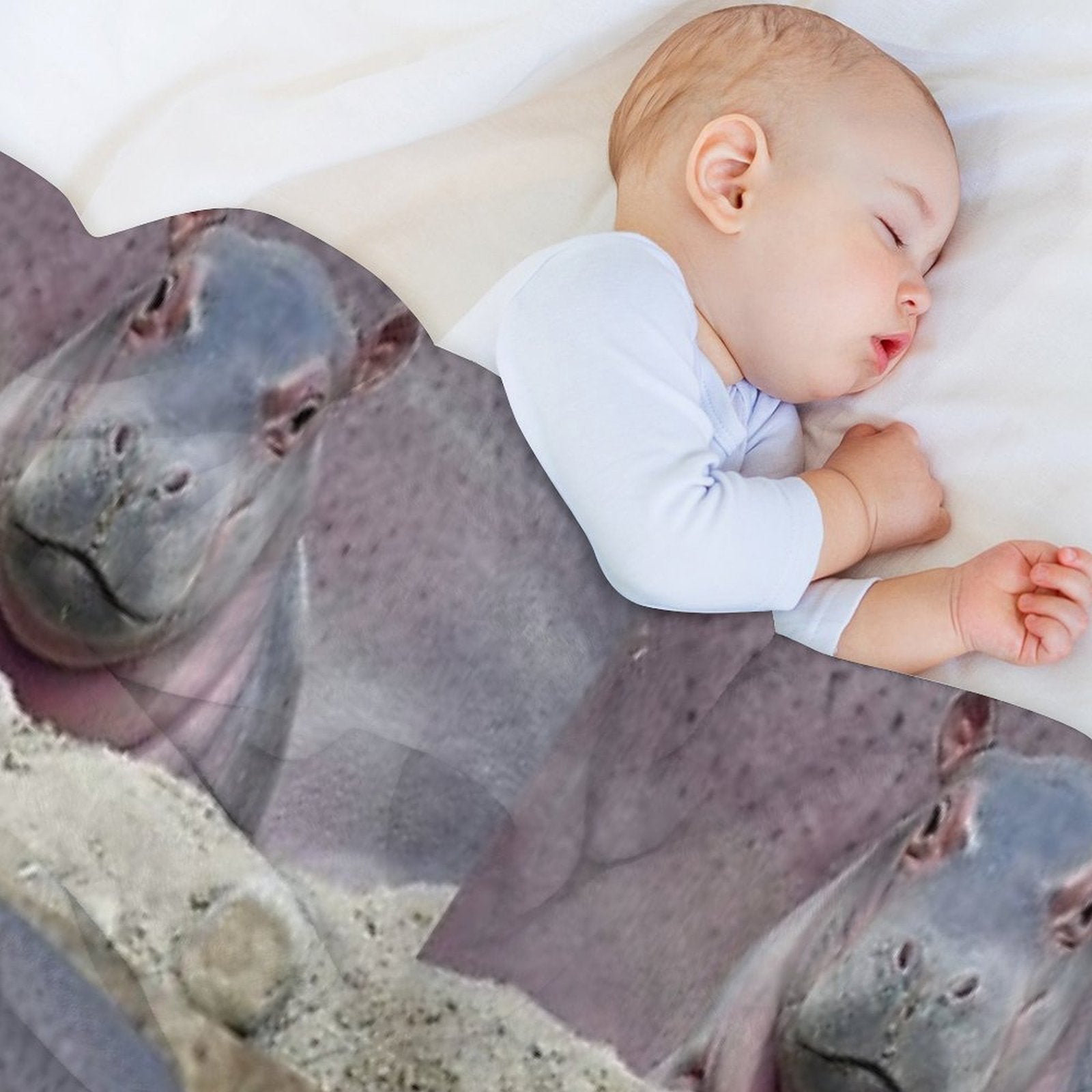Baby Hippo Fritz at The Cincinnati Zoo Versatility Throw Blanket