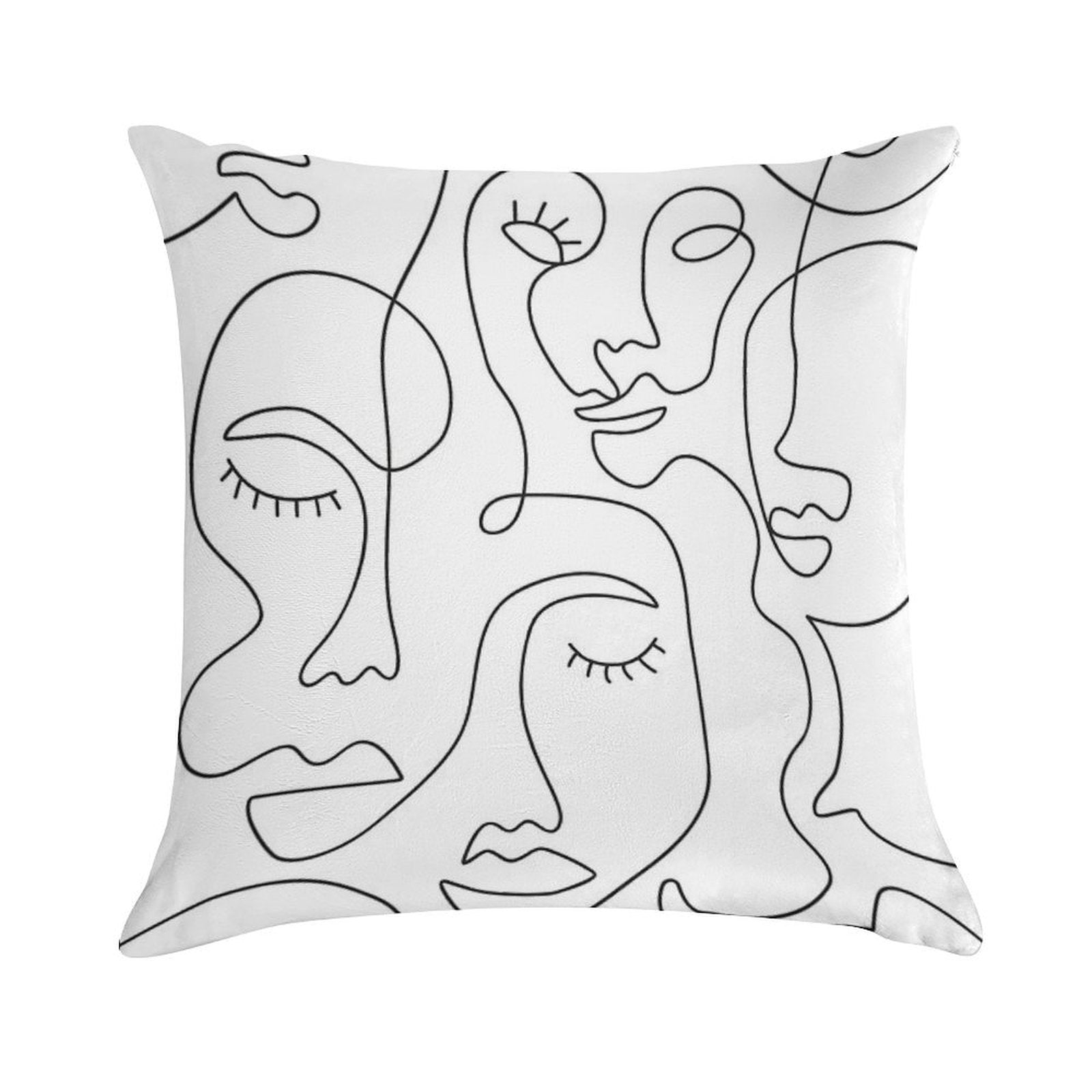 Abstract Faces Soft Warmth Comfort Throw Pillow