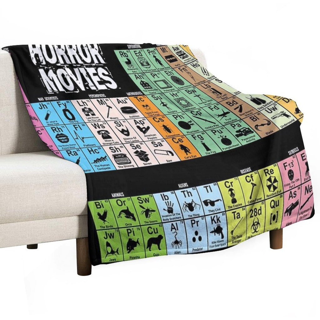 Periodic Table of Horror Movies Premium Throw Blanket