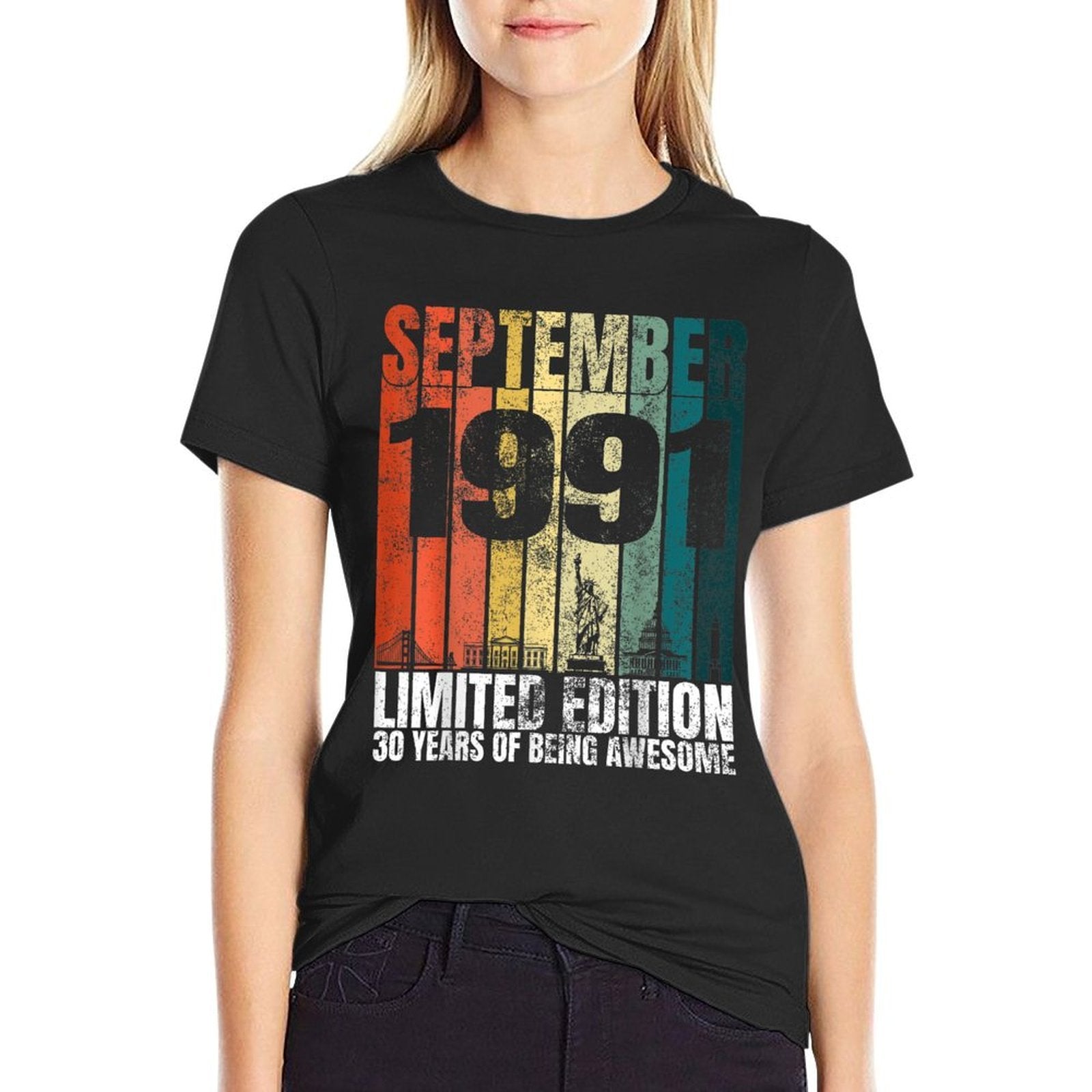 Vintage September 1991 Bday Graphic 30 Years 30th Birthday  Moisture-wicking T-Shirt