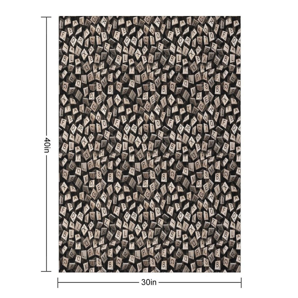 Scrabble Tile Madness Pattern Wrinkle-free Throw Blanket