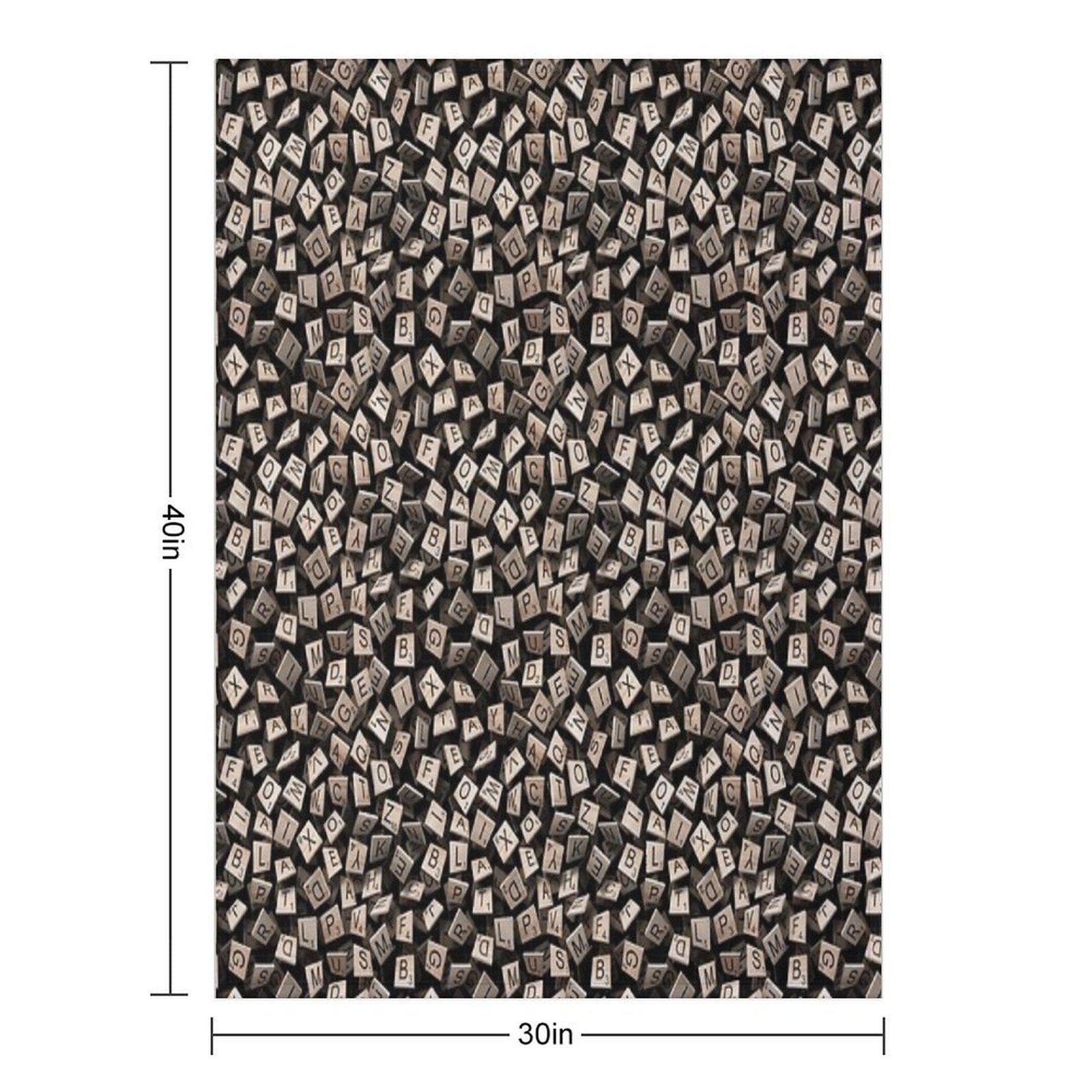 Scrabble Tile Madness Pattern Wrinkle-free Throw Blanket
