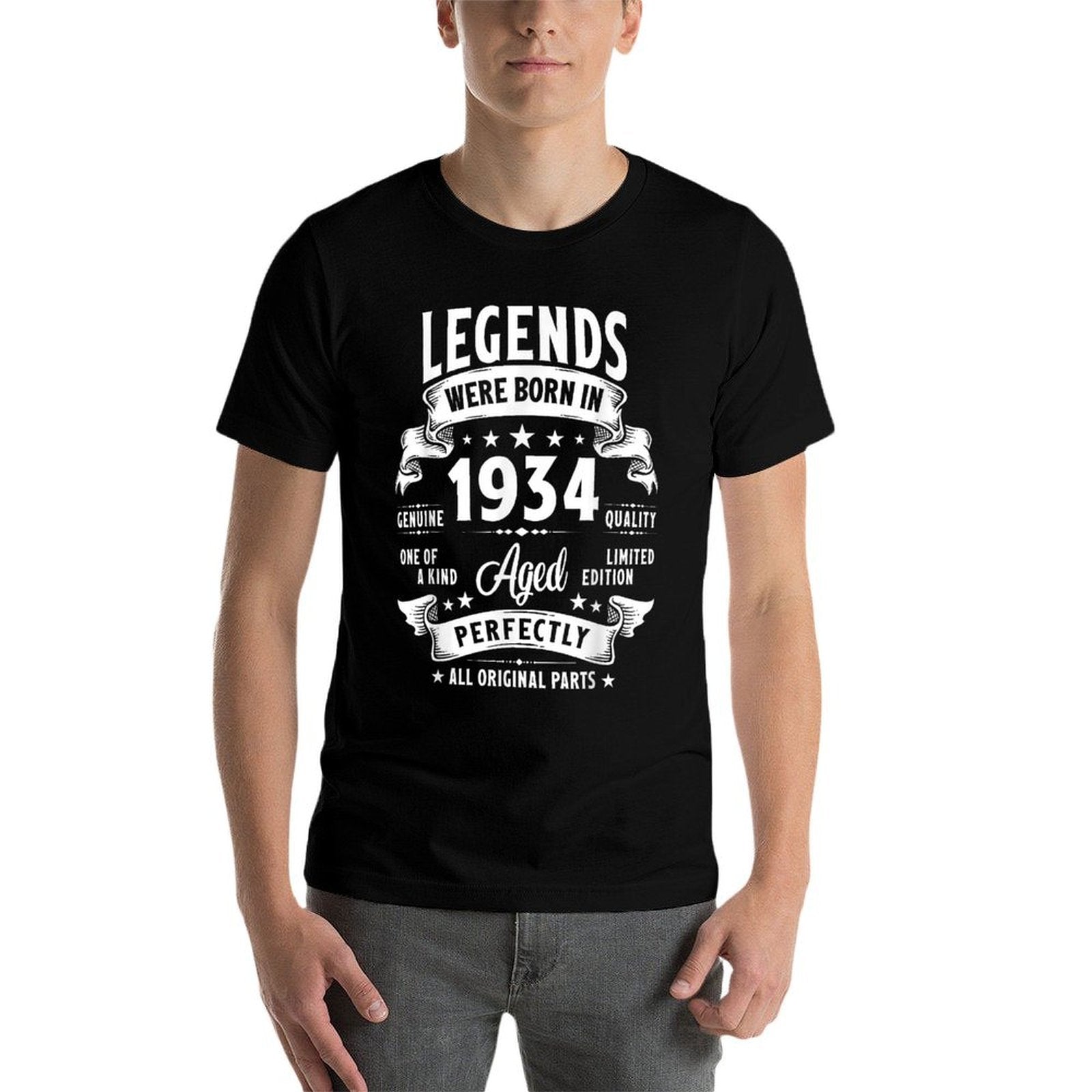 Vintage 1934 91 Year Old Gifts For Men Women 91st Birthday  Rolled Sleeves T-Shirt