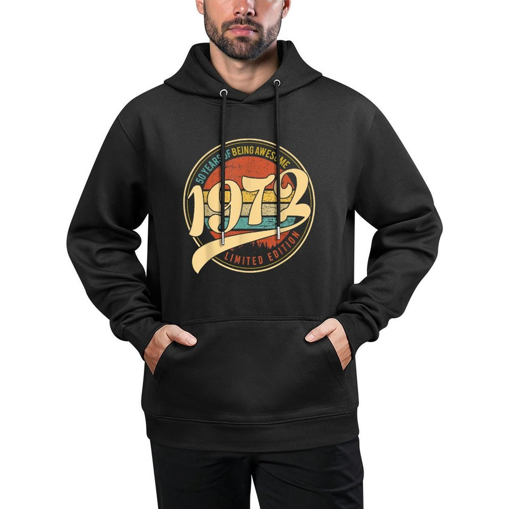 50 Year Old BDay Vintage 1972 Limited Edition 50th Birthday Kangaroo Pocket Hoodie
