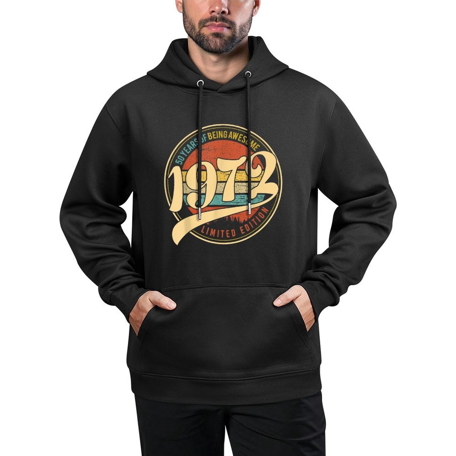 50 Year Old BDay Vintage 1972 Limited Edition 50th Birthday Kangaroo Pocket Hoodie
