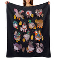 Duck And Duckling - Dark Comfort Throw Blanket