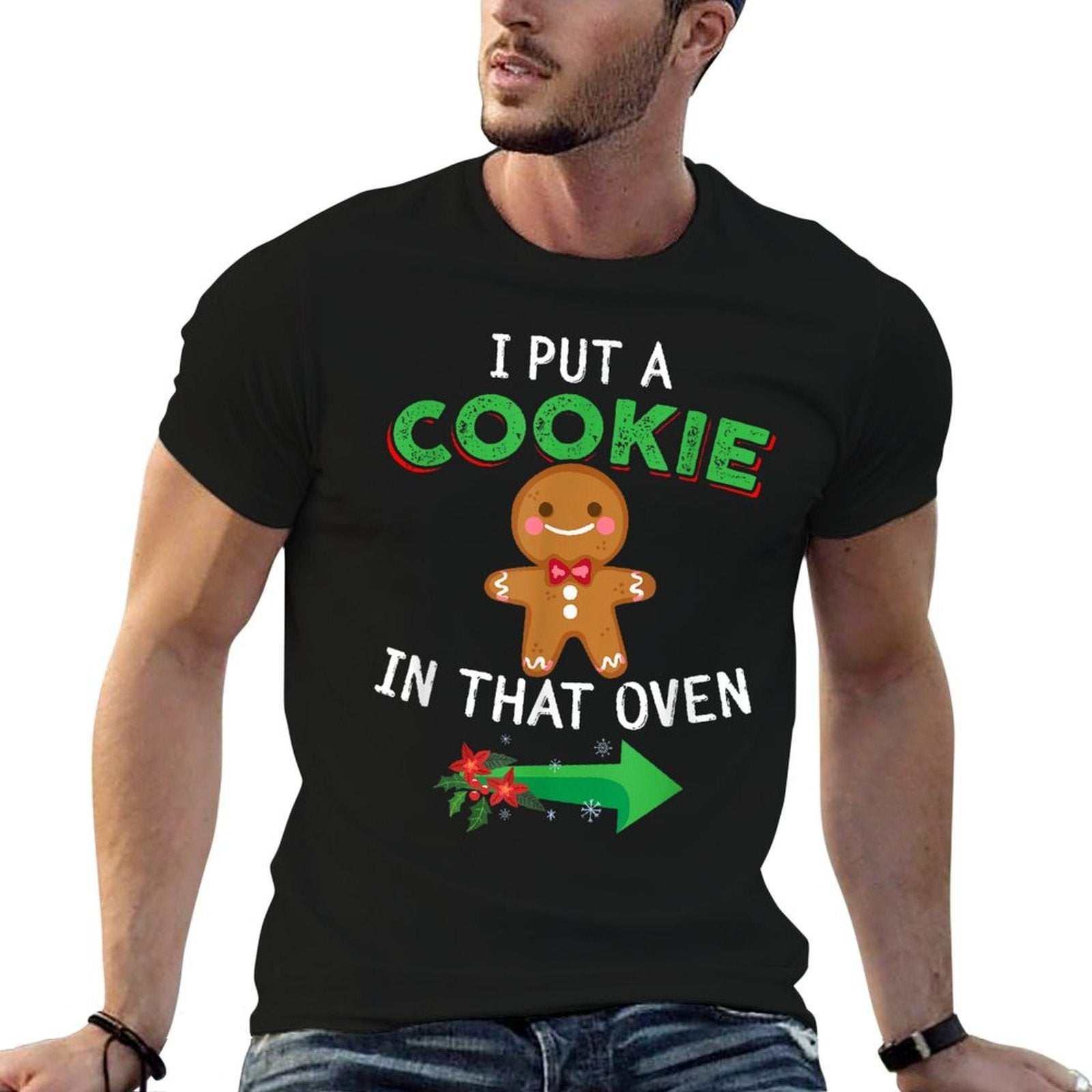 Funny Gifts for New Dad Christmas Pregnancy Announcement  Summer-ready Fabric T-Shirt