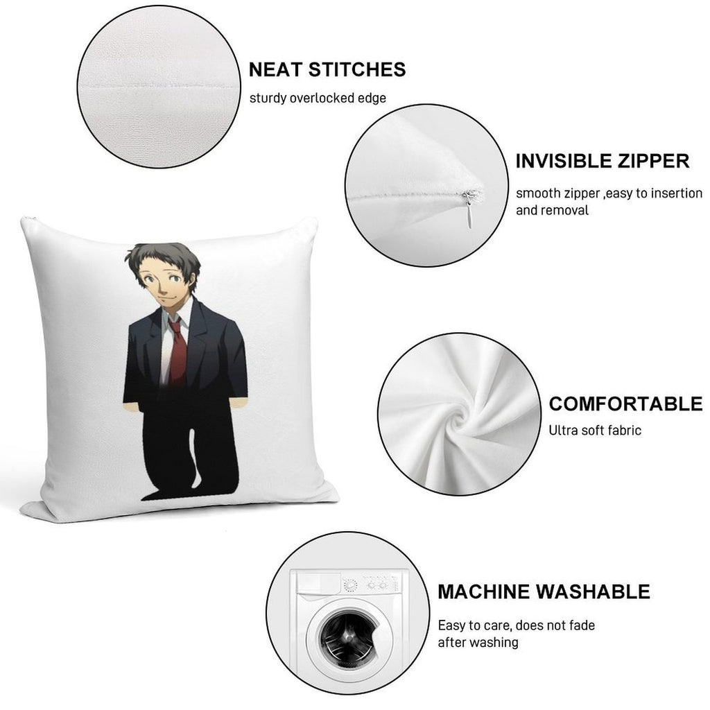 Adachi From Persona Soft Anti-Pilling Throw Pillow