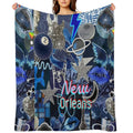 New Orleans Louisiana COLLAGE Wrinkle-free Throw Blanket