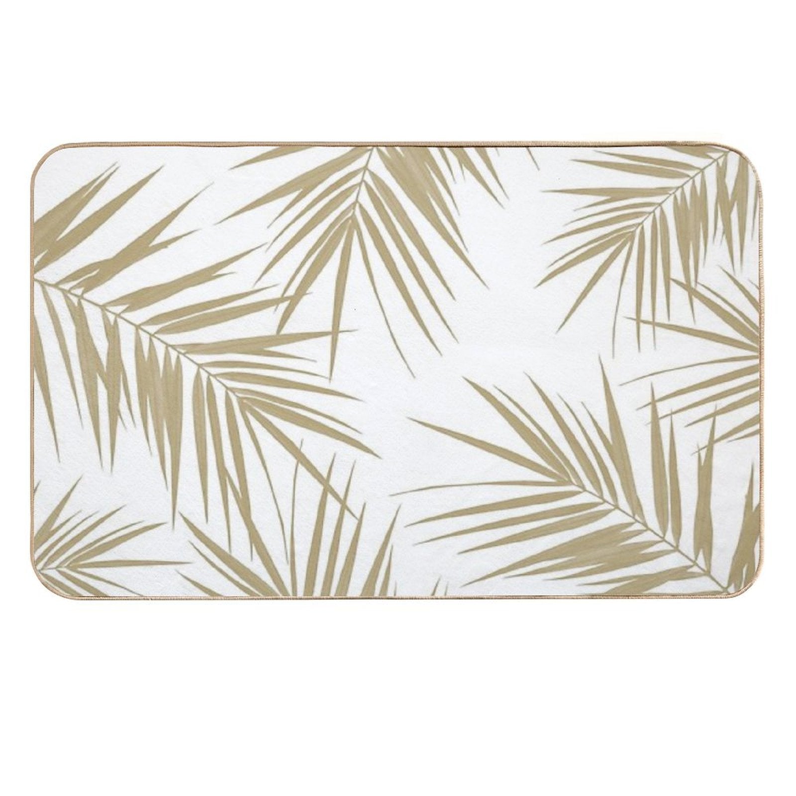 Palm Leaves Cali Finesse #2 #gold #tropical #decor #art  Repositionable Bath Mat
