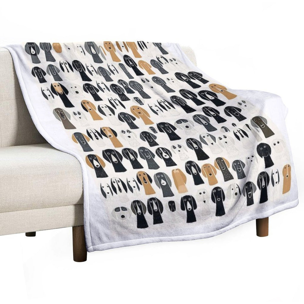 Quirky Dog Patterns Velvety-soft Throw Blanket