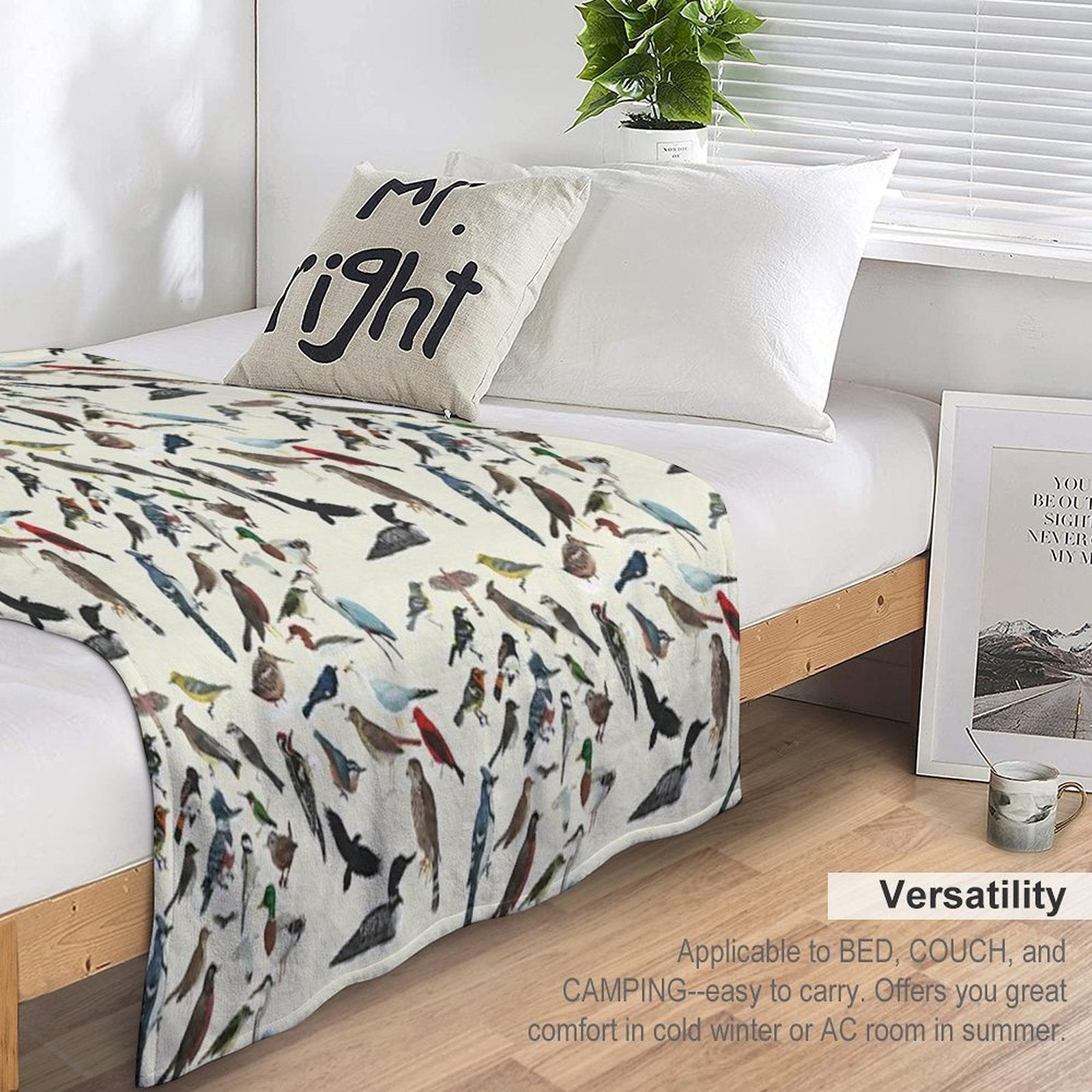 Bird Fanatic Sustainable Throw Blanket