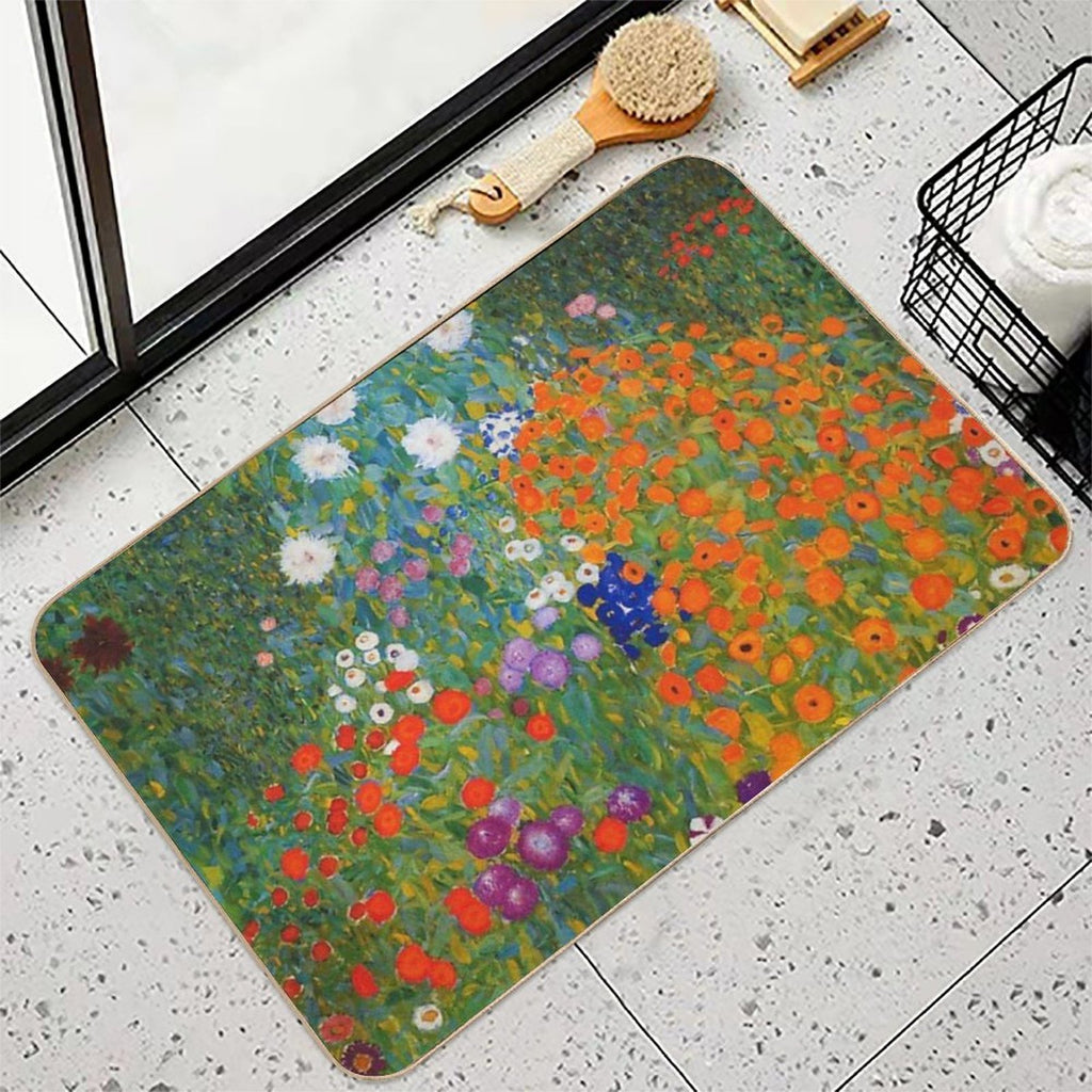 FLOWER GARDEN  by  GUSTAV KLIMT  Easy To Clean Bath Mat