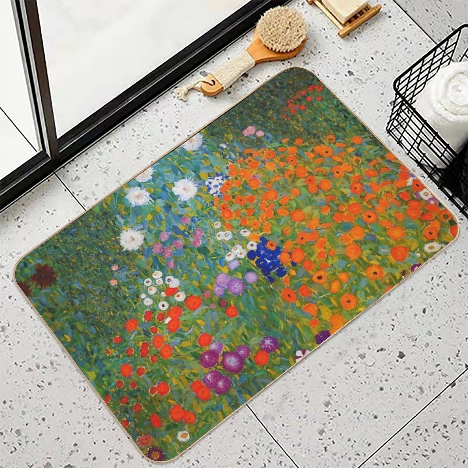 FLOWER GARDEN  by  GUSTAV KLIMT  Easy To Clean Bath Mat