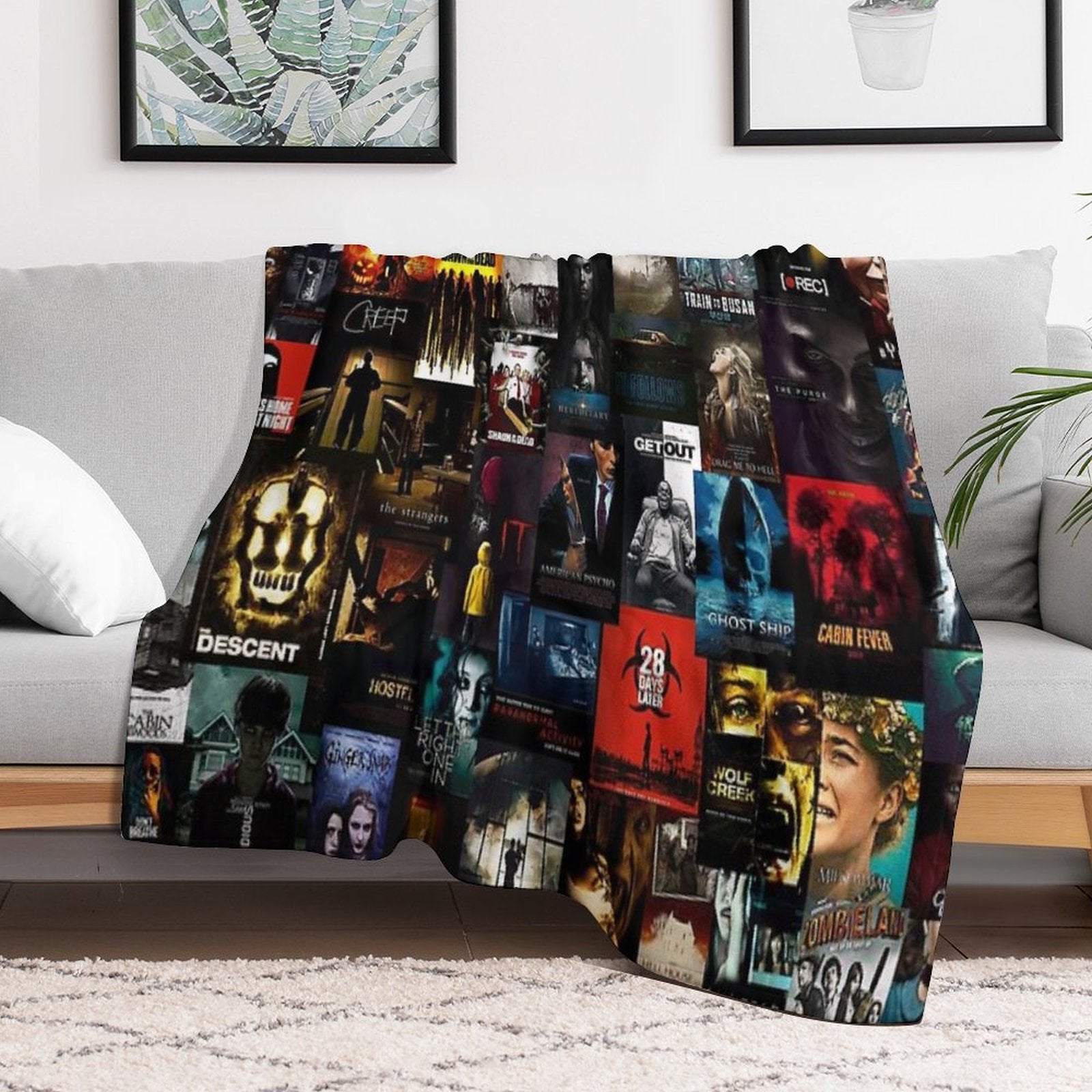 Horror Movie Posters 2000s - 2010s Shrink-resistant Throw Blanket