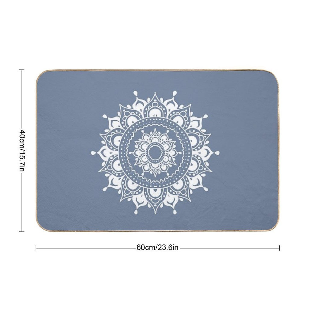 Classic Black And White Mandala Art  Absorbent Bath Mat