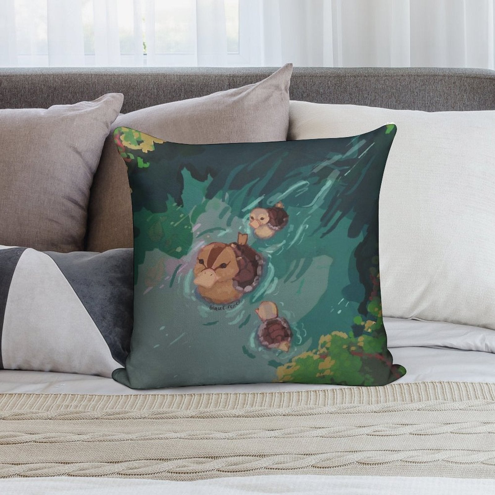 Turtle Duck Pond Avatar The Last Airbender Soft Warmth Comfort Throw Pillow