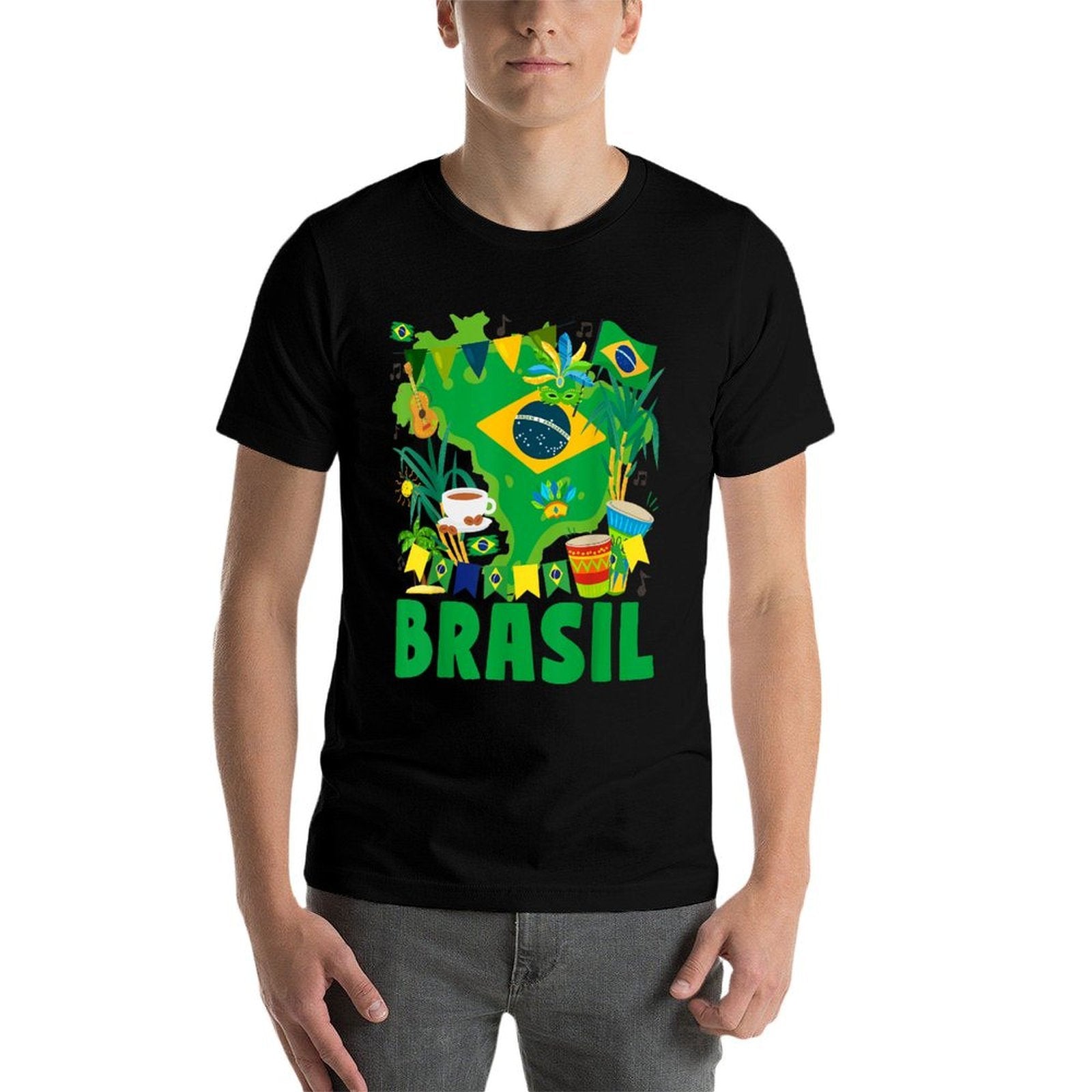 Brasil Flag Outfit Idea For Kids Brazil & Brazilian Flag  Eco-friendly Material T-Shirt