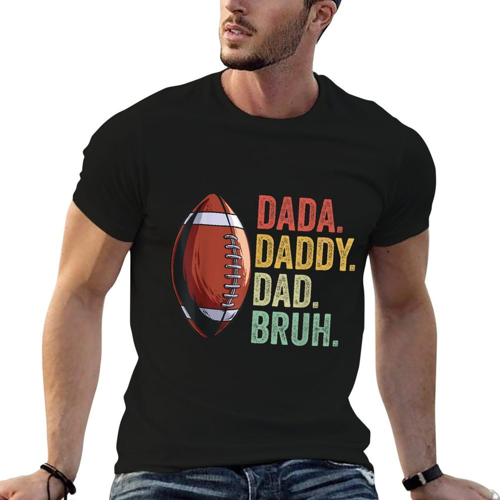 Dada Daddy Dad Bruh Funny Husband Dad Fathers Day Football  Eco-friendly Material T-Shirt