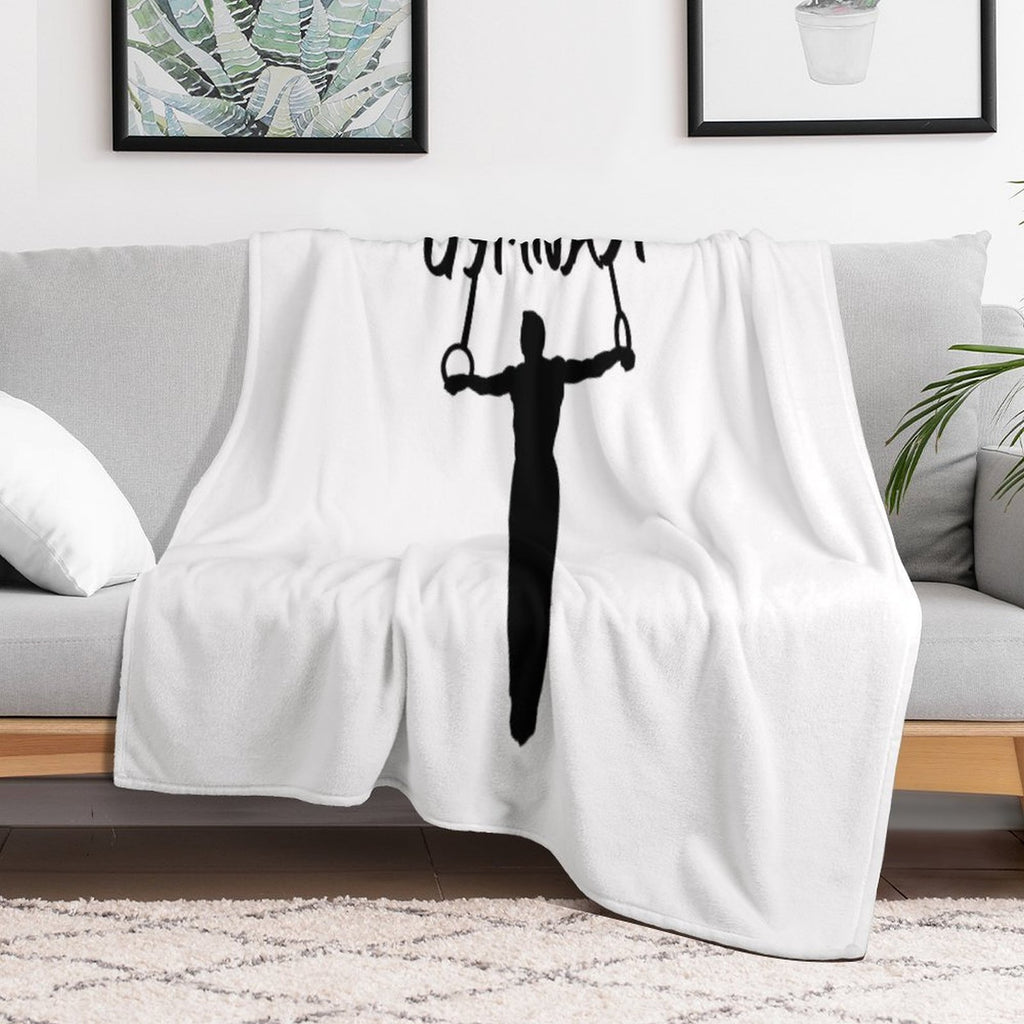 Gymnastics - Gymnast & Rings, Men's Gymnastics Machine-washable Throw Blanket