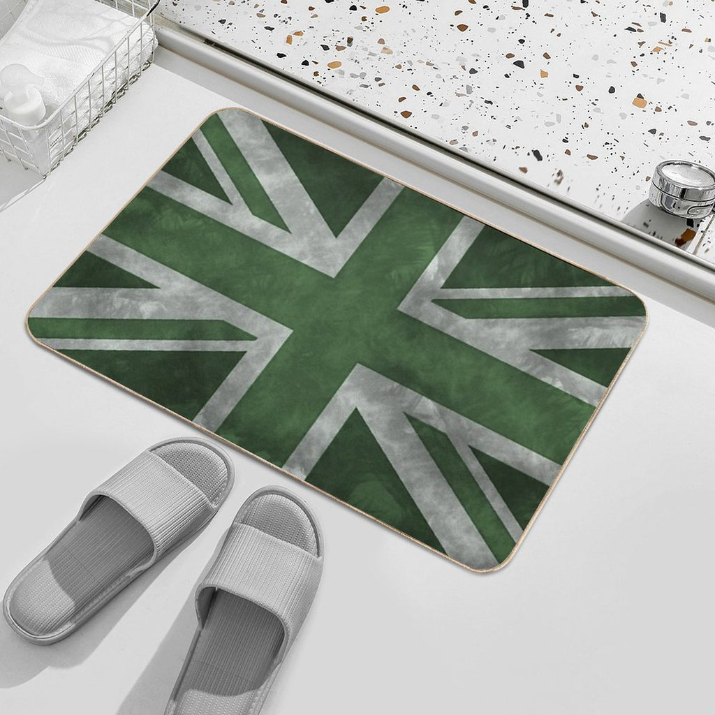 Green Distressed Union Jack  Multi-Purpose Bath Mat
