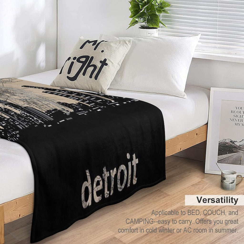 Detroit Skyline Comfort Throw Blanket