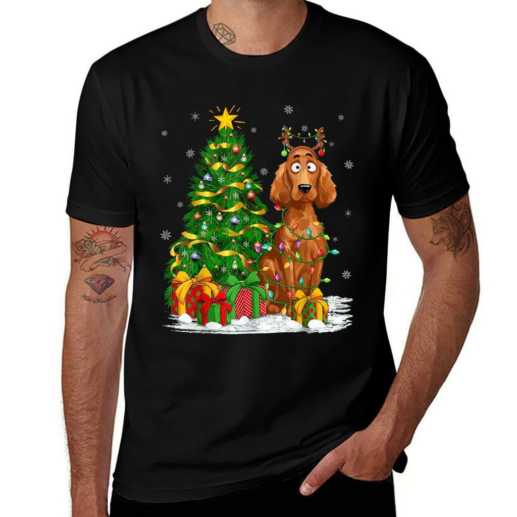 Irish Setter Dog Lover Xmas Lighting Irish Setter Christmas for Men Women Kids  Durable T-Shirt