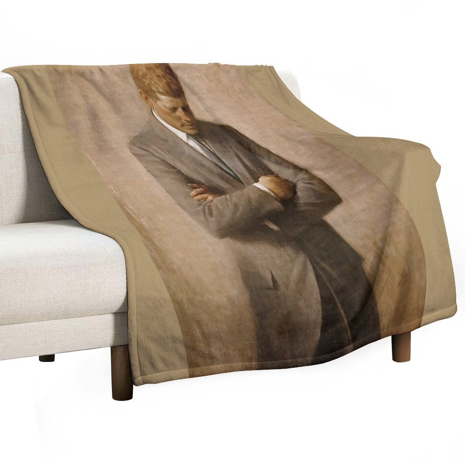 John F Kennedy Official Portrait by Aaron Shikler Versatility Throw Blanket