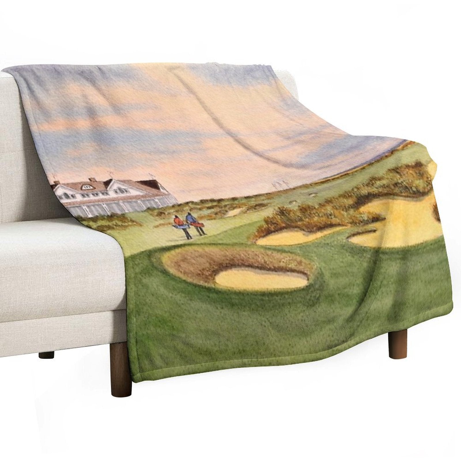 Kiawah Island Ocean Golf Course Shrink-resistant Throw Blanket