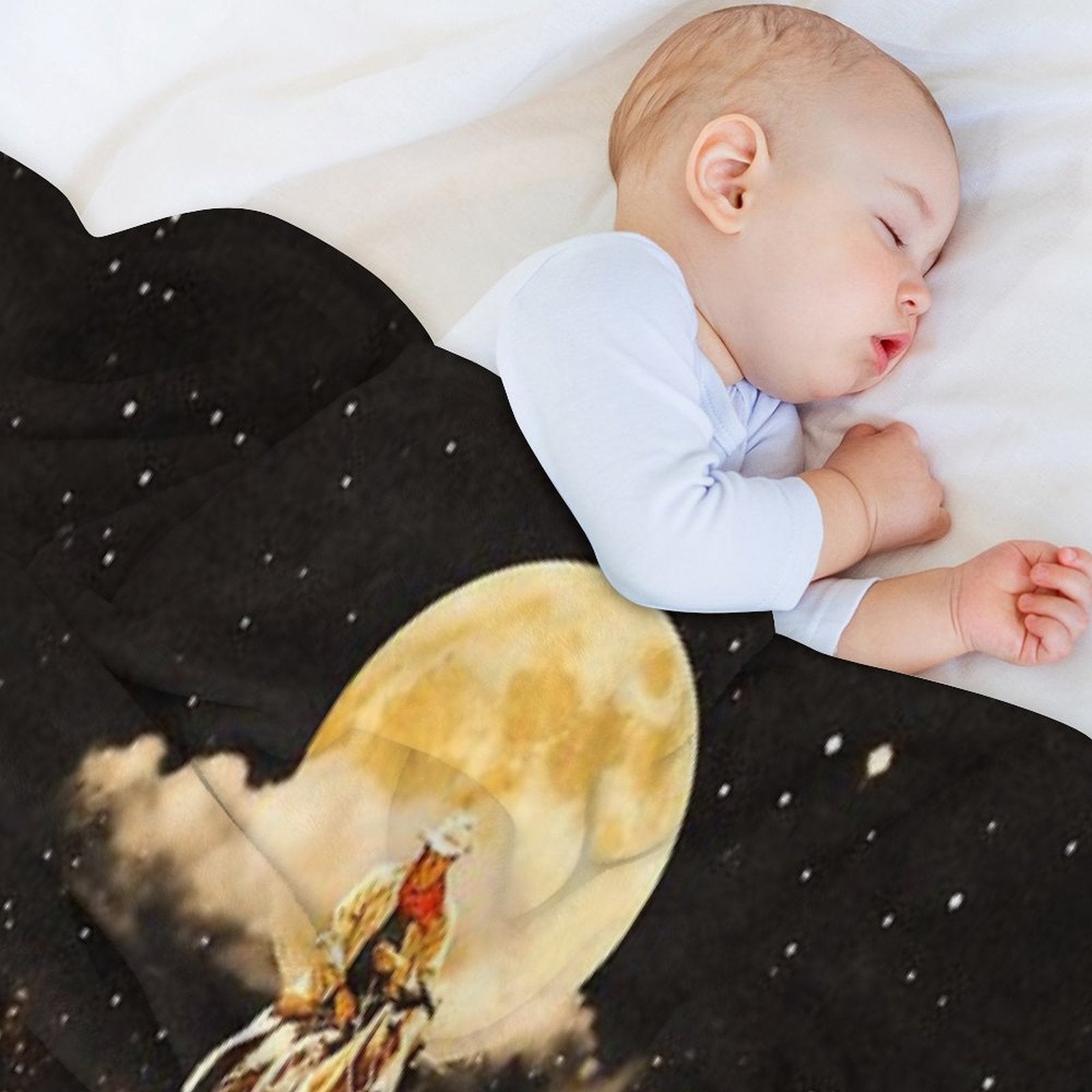 Cowboy In Space Plush Throw Blanket