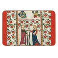 GERMAN POET WITH HIS BELOVED LADY ,MEDIEVAL MINIATURE WITH WILD ROSES  Eco-Friendly Bath Mat