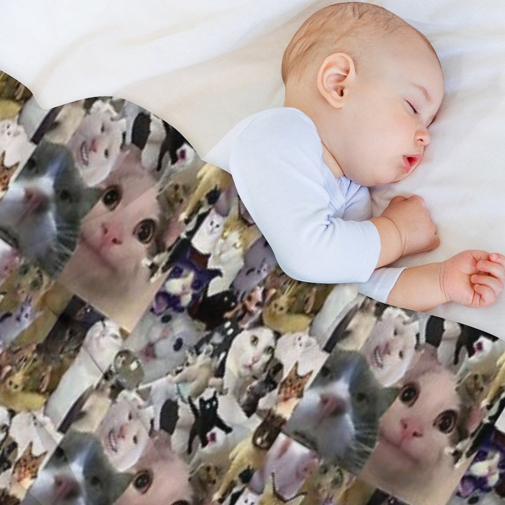 Cursed Cat Collage Compact Throw Blanket
