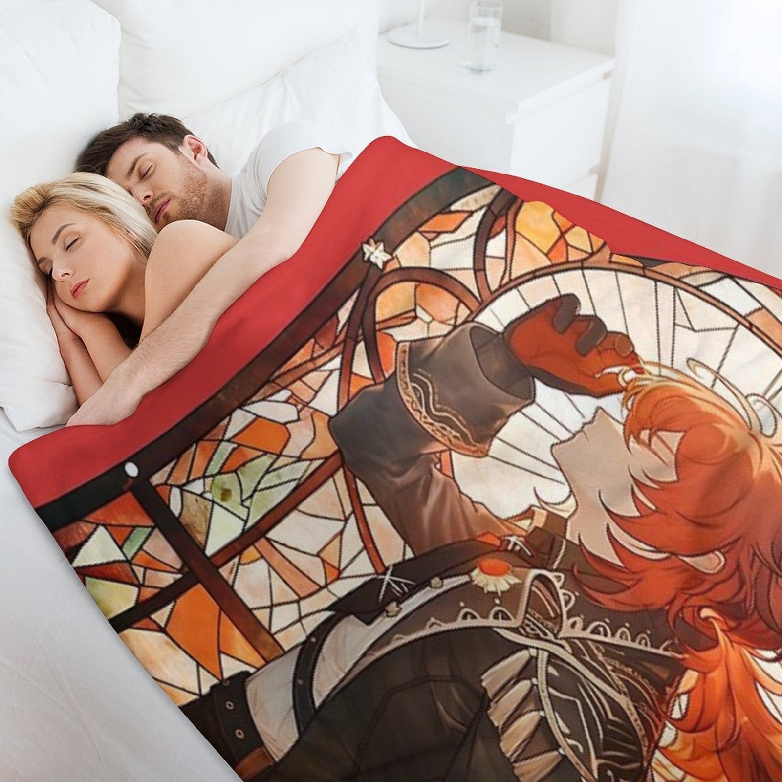 Stained Glass Diluc Comfort Throw Blanket