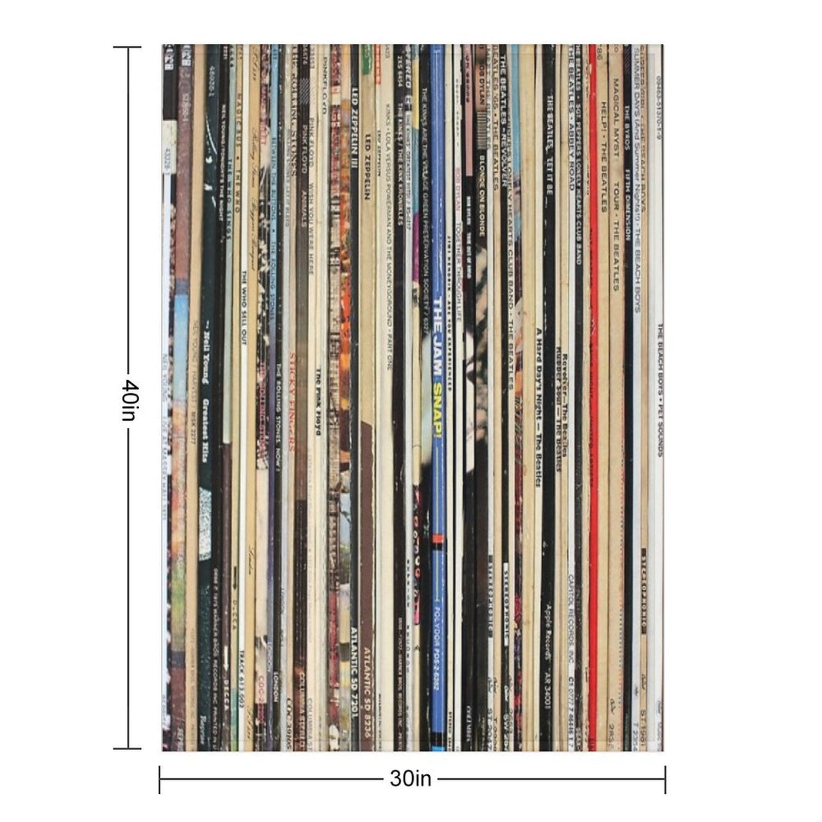 Classic Rock Vinyl Records Travel-friendly Throw Blanket