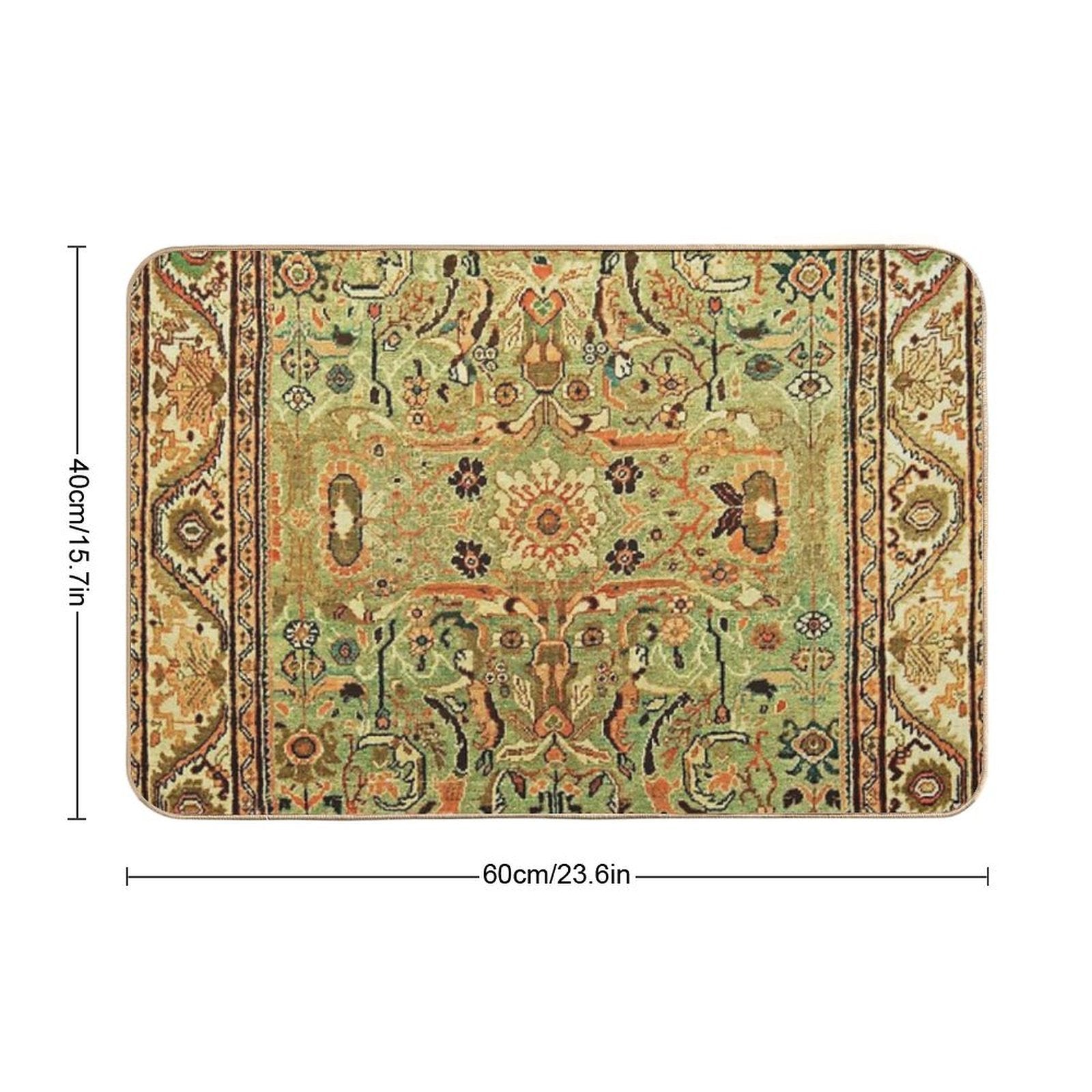 Antique Sultanabad Persian Rug Print  Toxin-Free Bath Mat