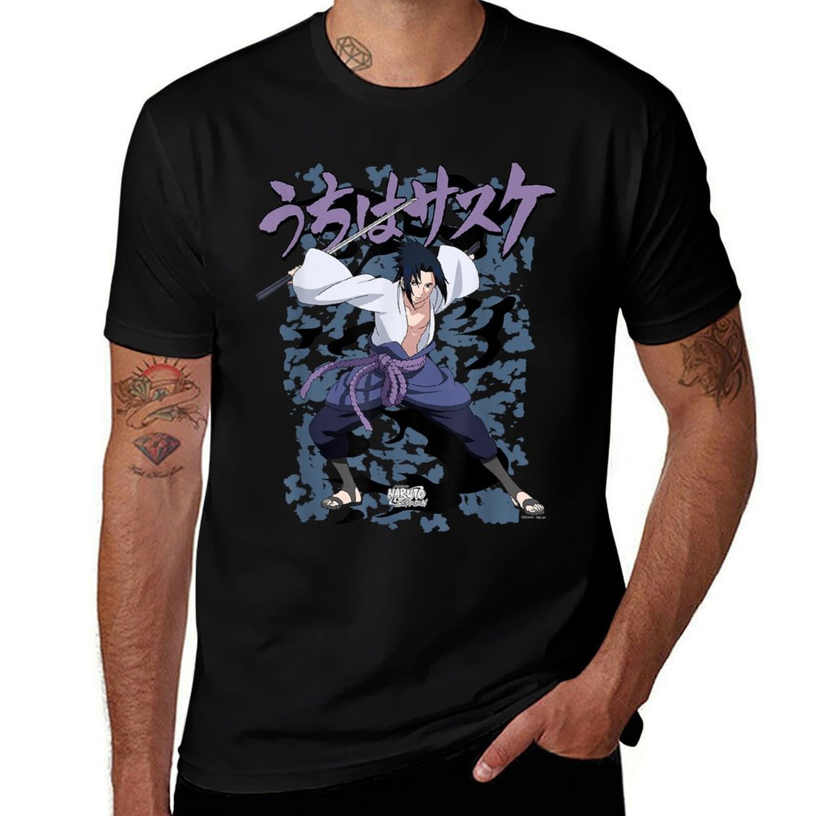 Naruto Shippuden Sasuke Curse  Trendy Pattern T-Shirt