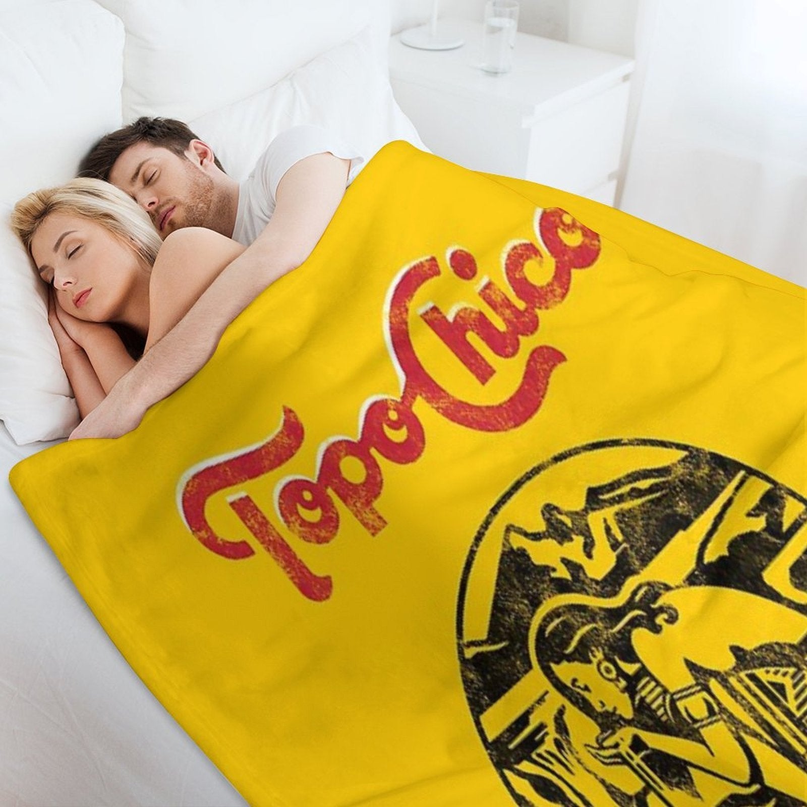 Aztec Princess - Topo Chico Agua Mineral Worn And Washed Logo (sparkling Mineral Water) Sustainable Throw Blanket