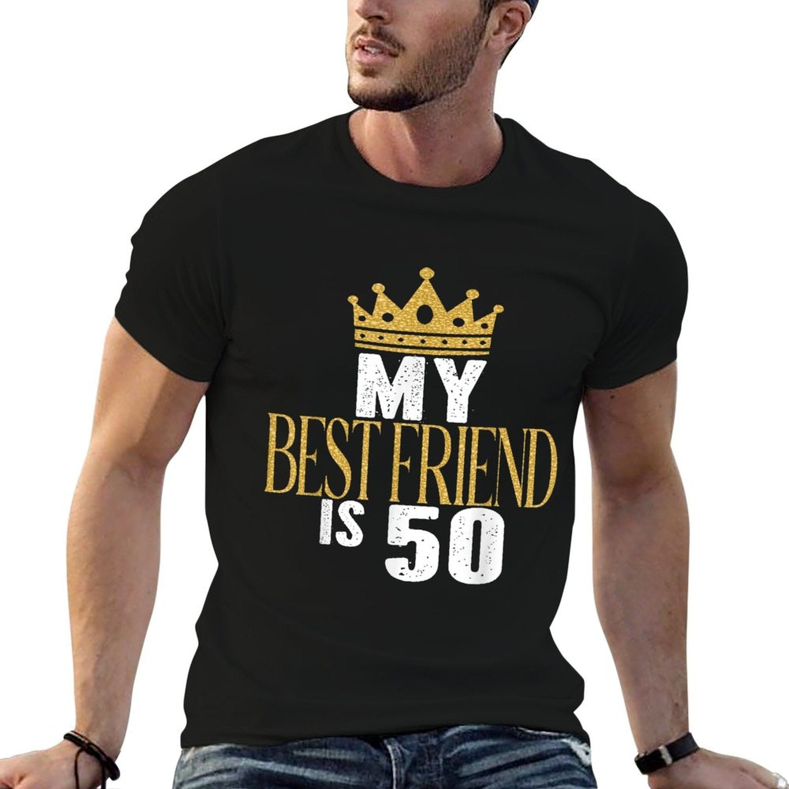 My Best Friend Is 50 Years Old 50th Birthday Party Matching  Affordable Price T-Shirt