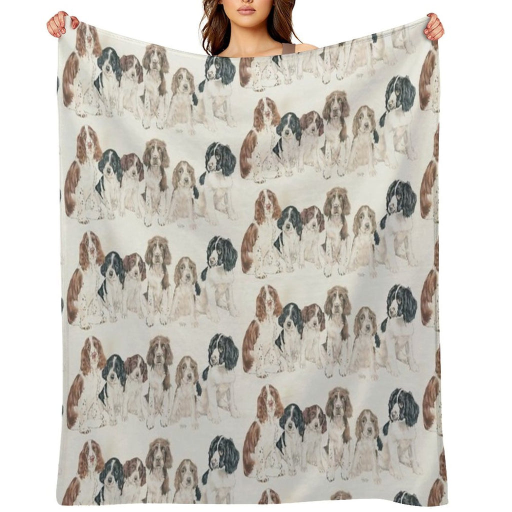 English Springer Spaniel Puppies All-season Throw Blanket