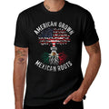 American Grown With Mexican Roots Mexico Us Mexican American  Oversized Silhouette T-Shirt