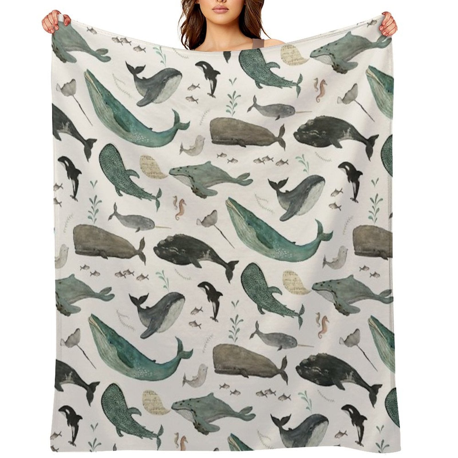 Whale Song Eco-conscious Throw Blanket