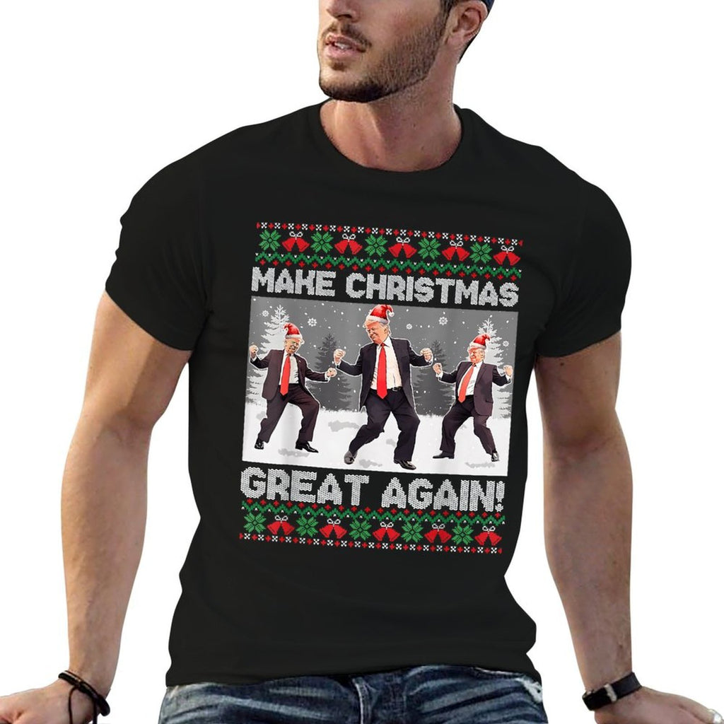 Santa Trump Dance Make Christmas Great Again Ugly Sweater  Lightweight T-Shirt