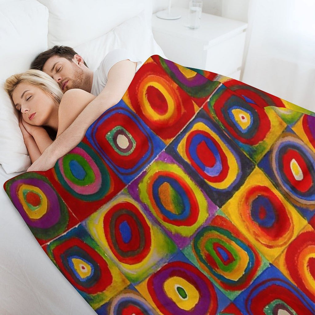 KANDINSKY HD - Color Study Squares Art Painting Wrinkle-free Throw Blanket