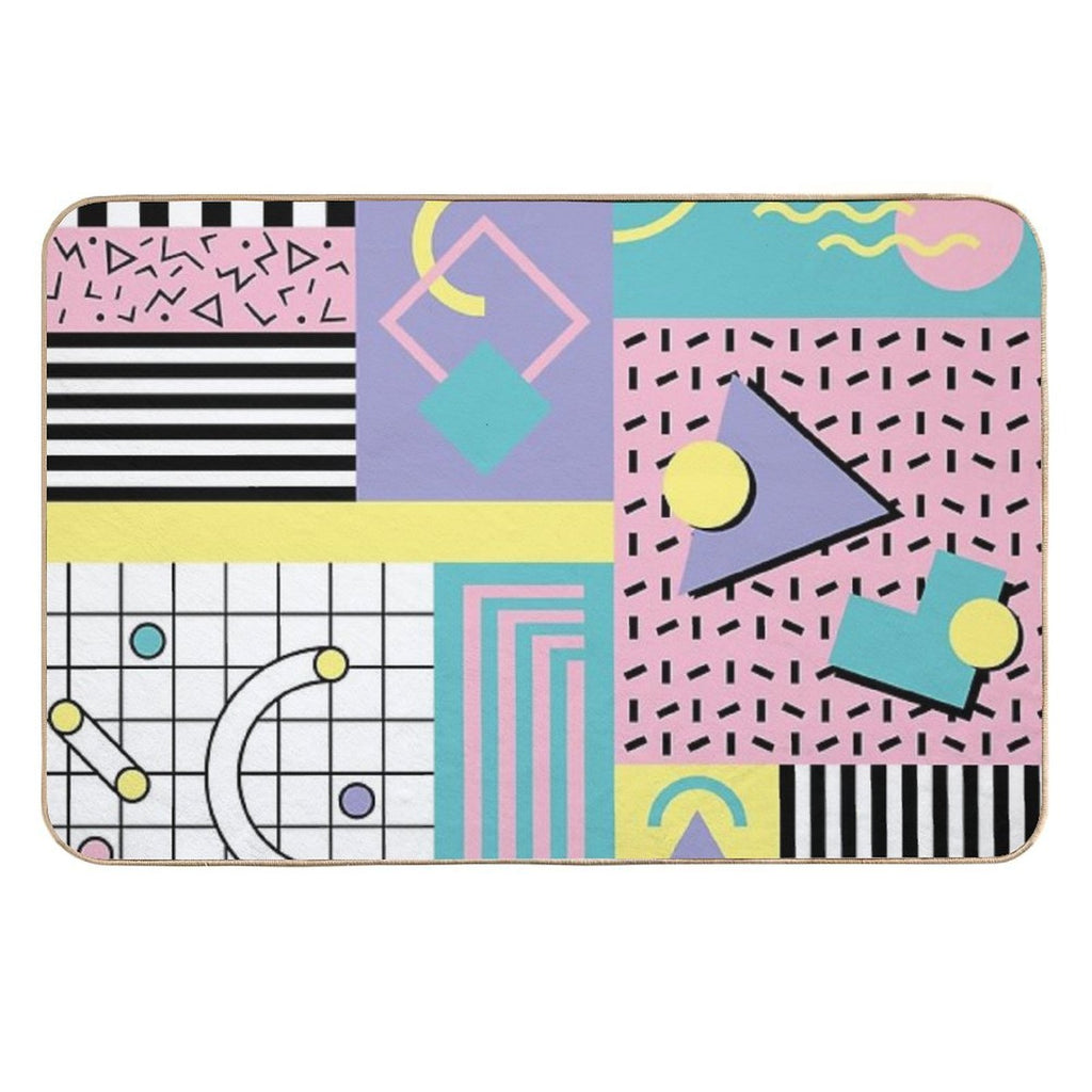 Memphis Pattern 25 - Retro 90s  80s  Stain-Proof Bath Mat